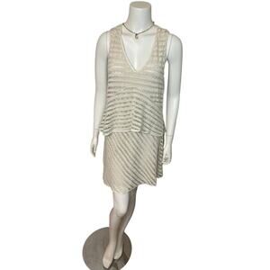 See by Chloe Graphic Lace Sleeveless Dress Natural White, 38 (US Women's 4)